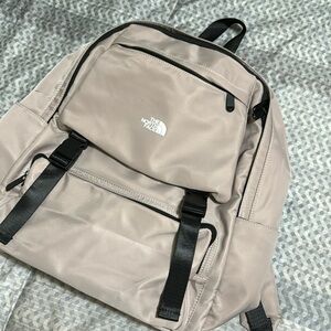 The North Face Beige and Black Backpack